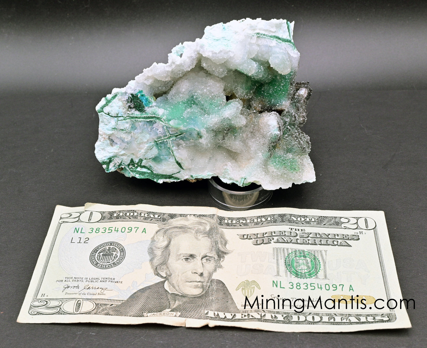 Malachite with Crysocolla and Druzy Quartz