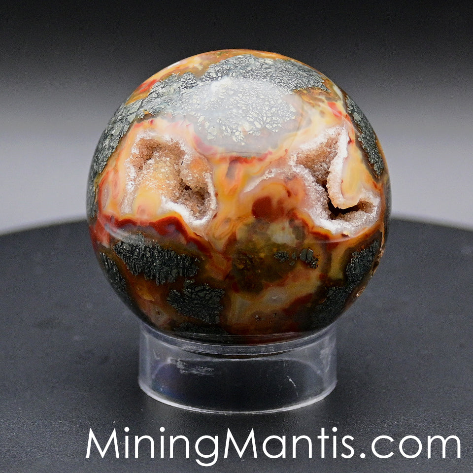 Marcasite with Chalcedony Agate Sphere