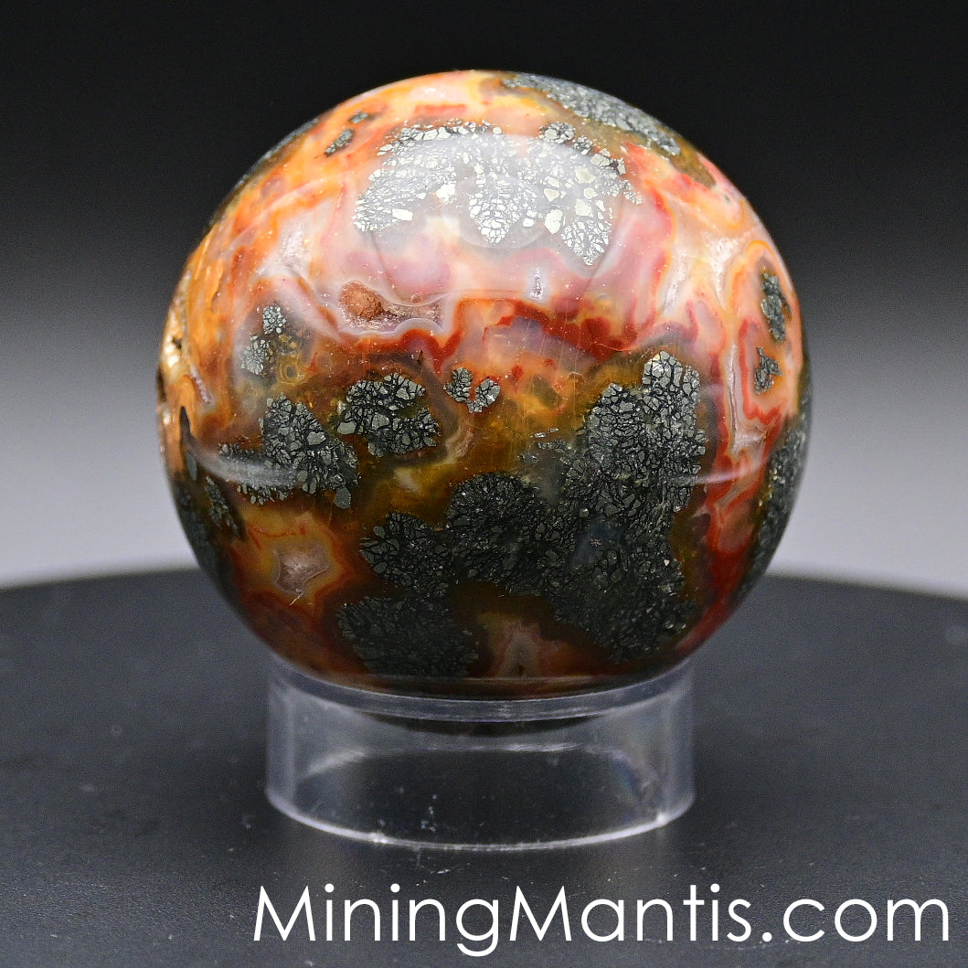 Marcasite with Chalcedony Agate Sphere